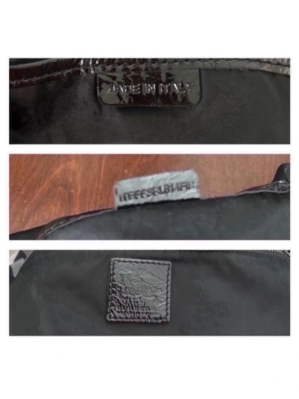 Burberry Black and Gray Plaid Messenger Tote with Patent Trim - Picture 11 of 13